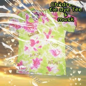 Child 8/10 Tie dye Tee w/ matching mask